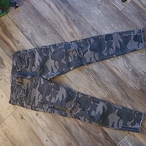 Zara Camo Destructed Jeans